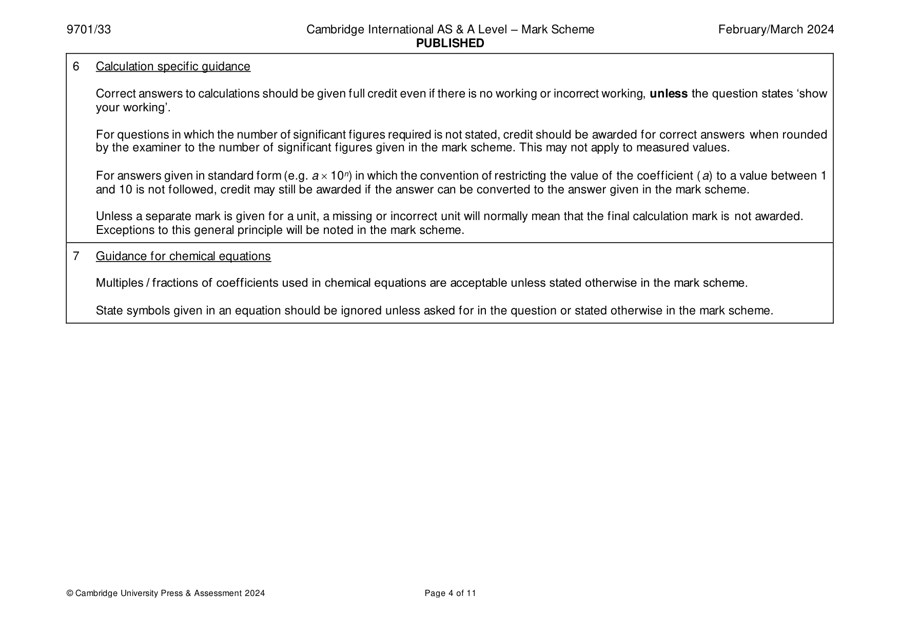 Mark scheme, page 4 of 11