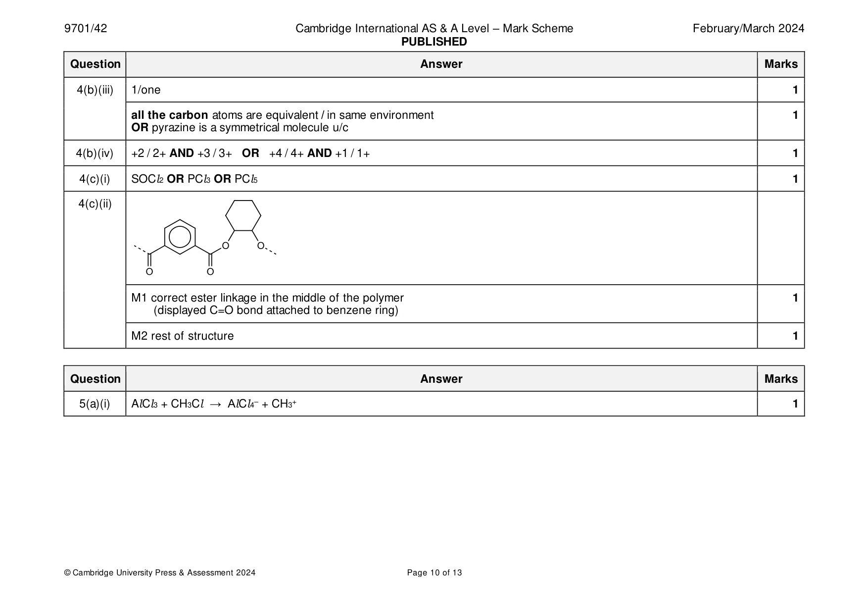 Mark scheme, page 10 of 13