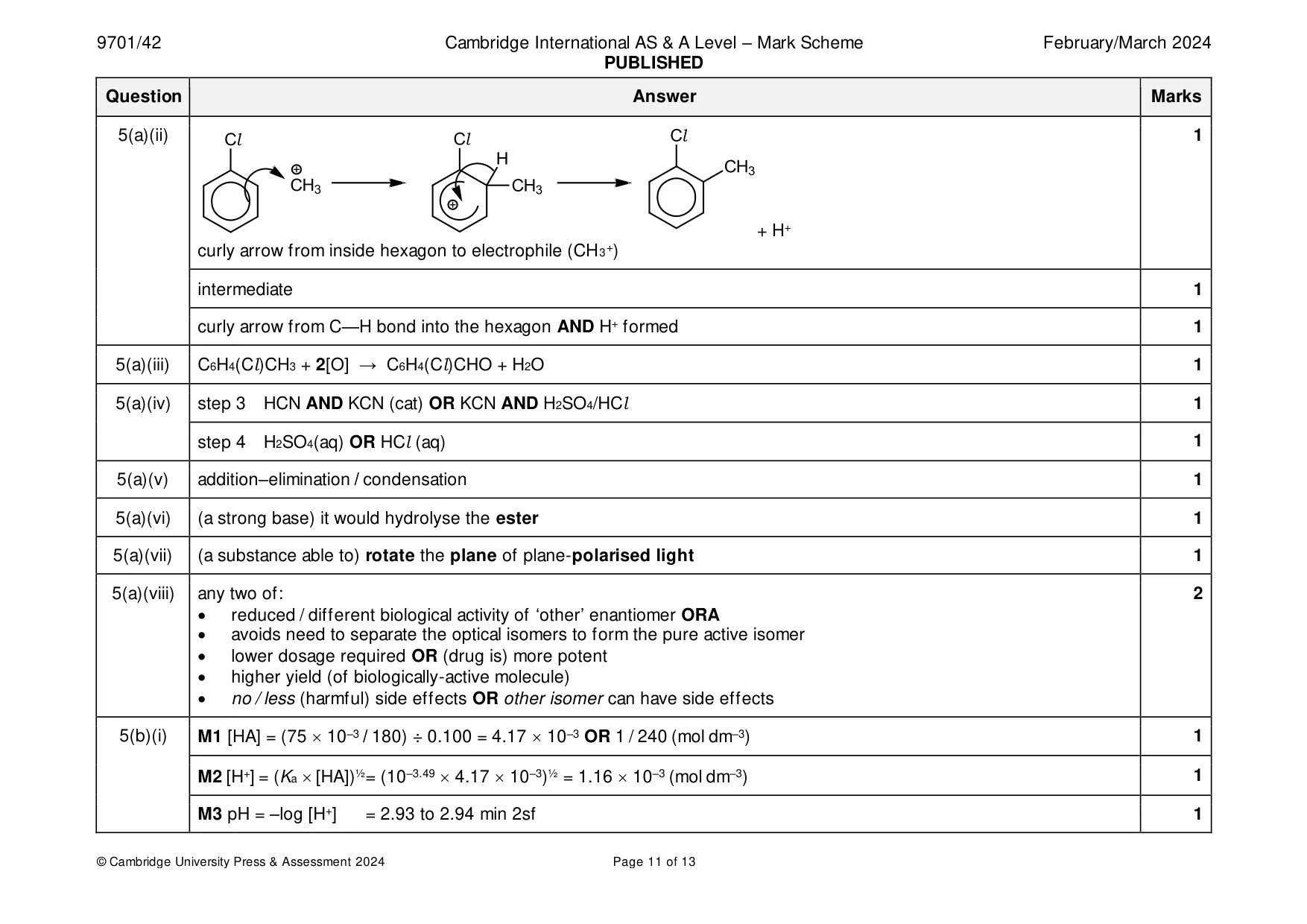 Mark scheme, page 11 of 13