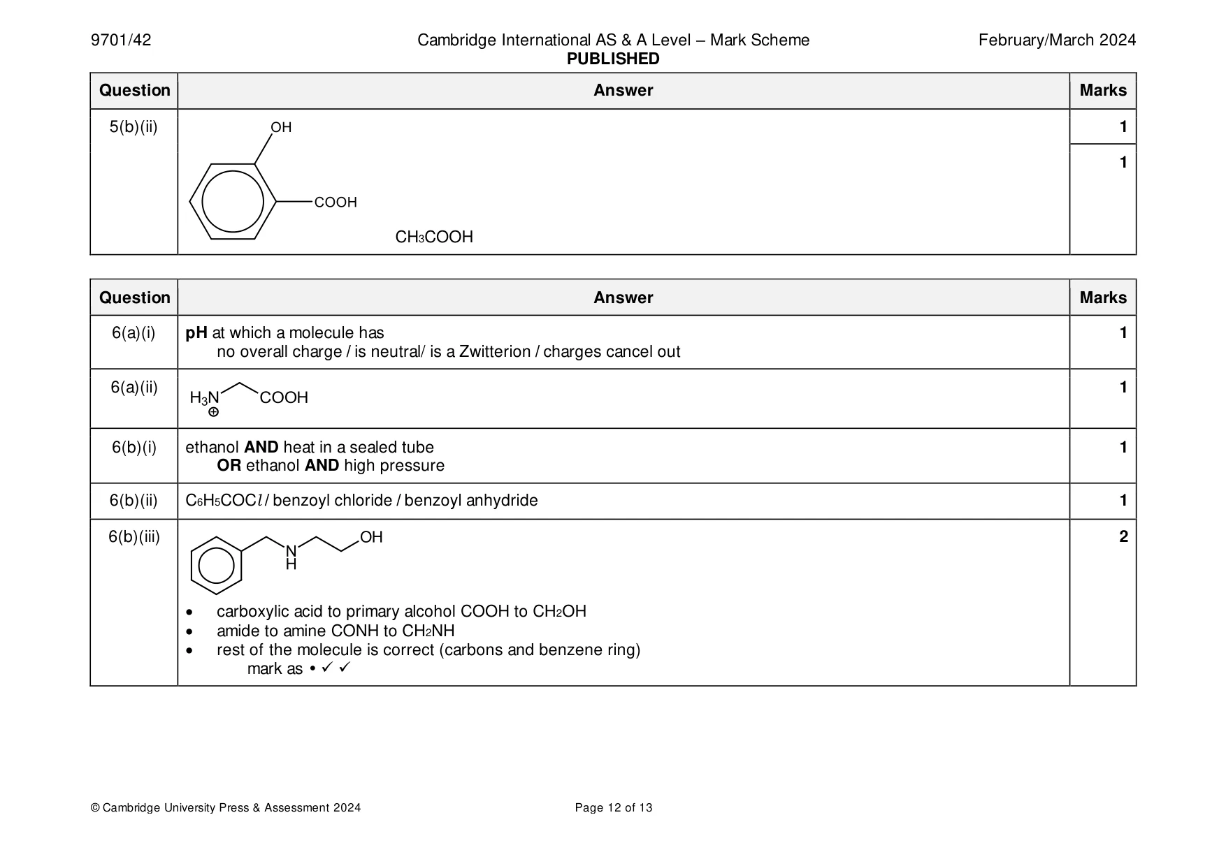 Mark scheme, page 12 of 13