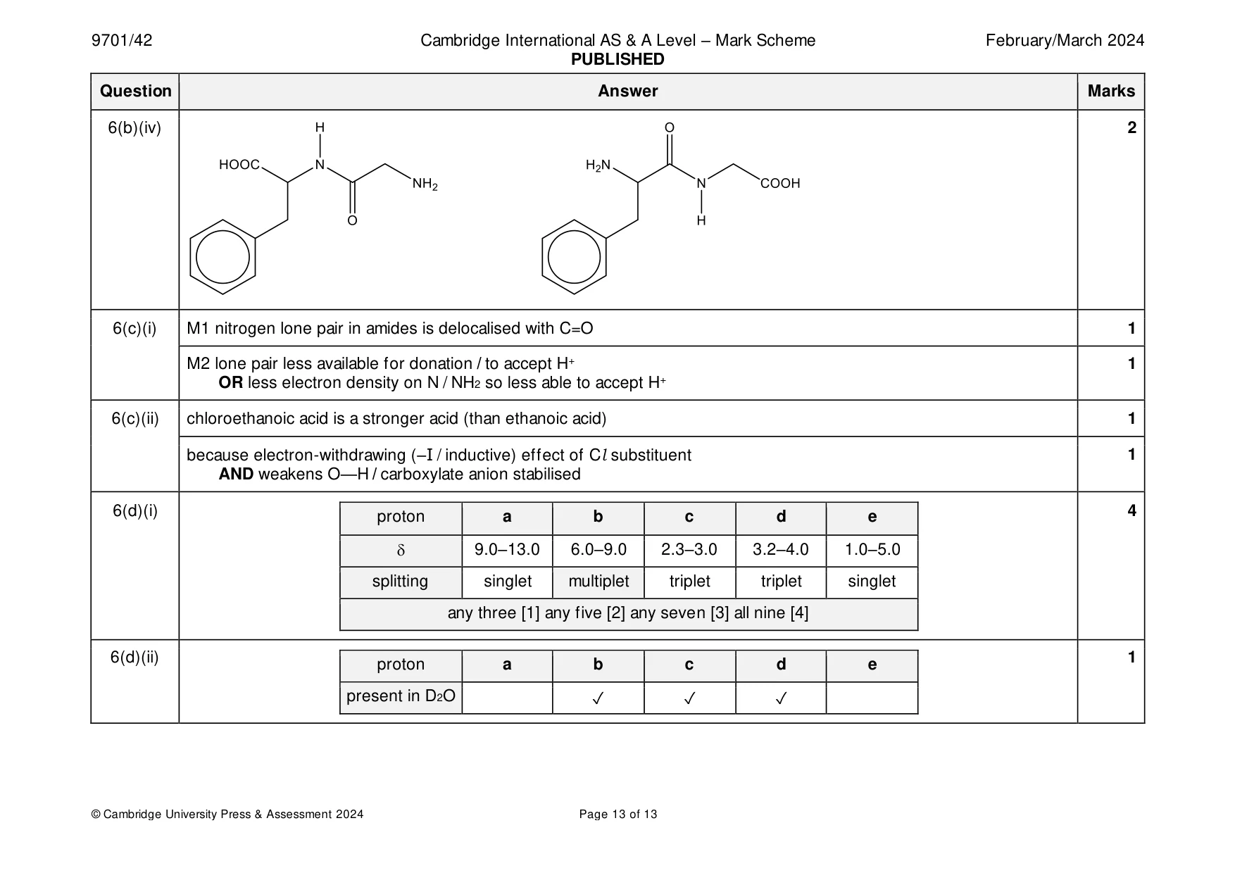 Mark scheme, page 13 of 13