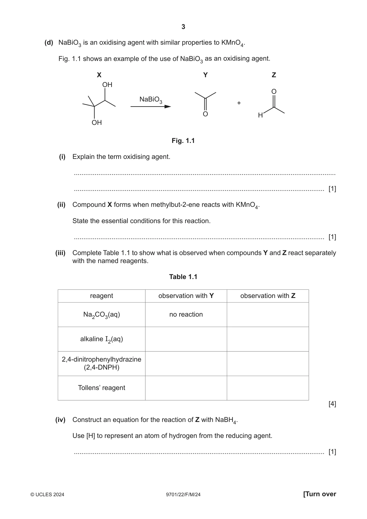 Cambridge A Level Chemistry 9701 2024 Feb/March Paper 2 · Variant 2 question paper, page 3 of 16