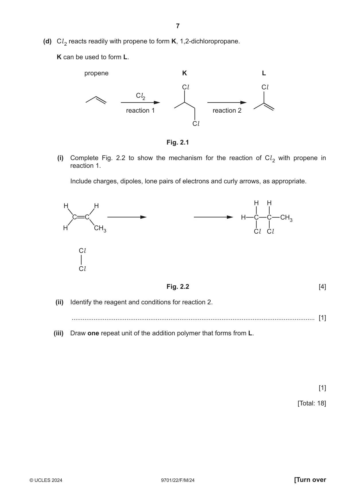 Cambridge A Level Chemistry 9701 2024 Feb/March Paper 2 · Variant 2 question paper, page 7 of 16