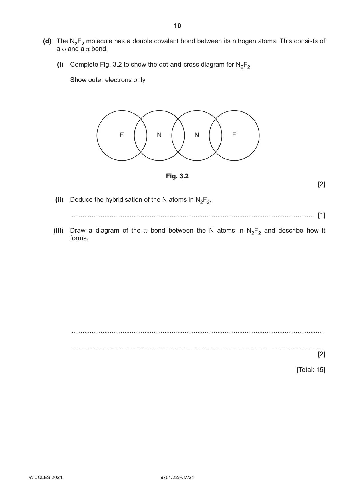 Cambridge A Level Chemistry 9701 2024 Feb/March Paper 2 · Variant 2 question paper, page 10 of 16