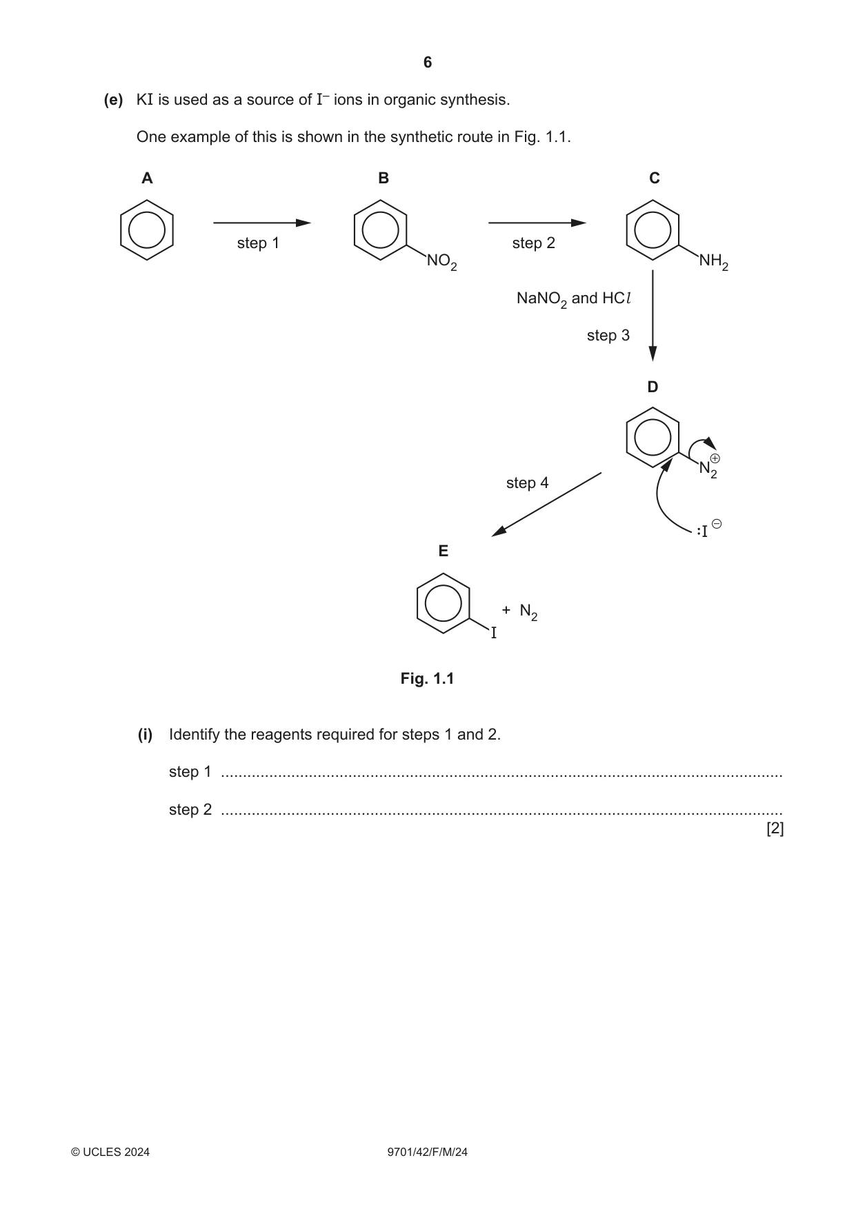 Cambridge A Level Chemistry 9701 2024 Feb/March Paper 4 · Variant 2 question paper, page 6 of 28