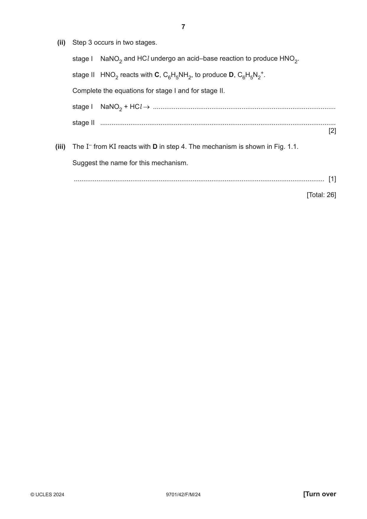 Cambridge A Level Chemistry 9701 2024 Feb/March Paper 4 · Variant 2 question paper, page 7 of 28