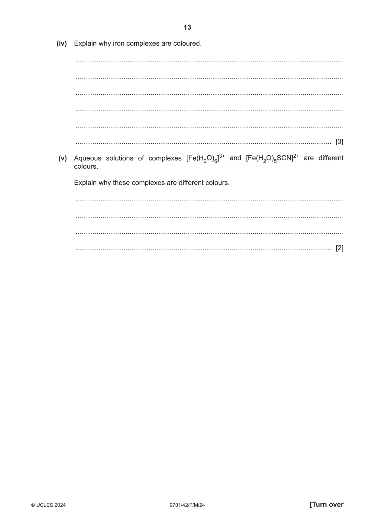 Cambridge A Level Chemistry 9701 2024 Feb/March Paper 4 · Variant 2 question paper, page 13 of 28