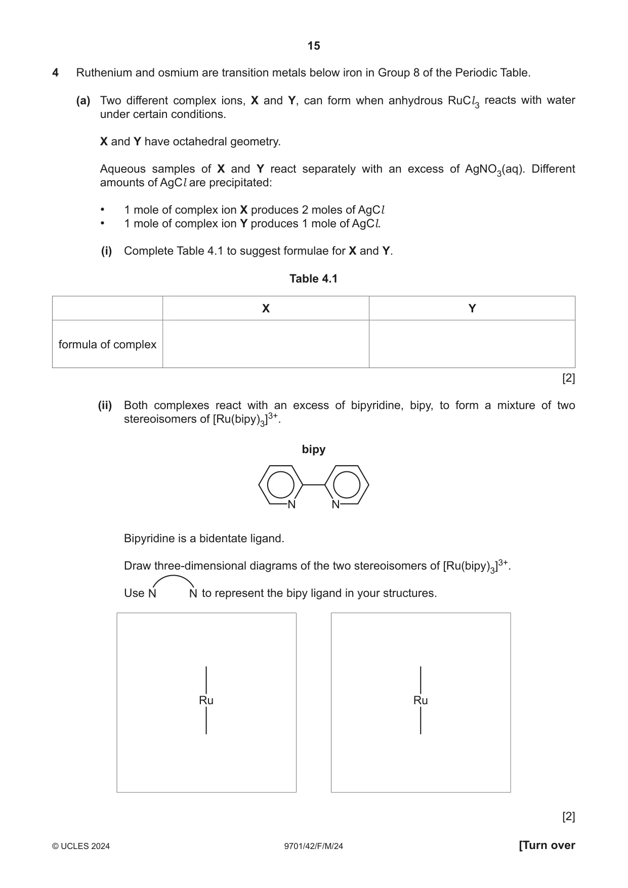 Cambridge A Level Chemistry 9701 2024 Feb/March Paper 4 · Variant 2 question paper, page 15 of 28