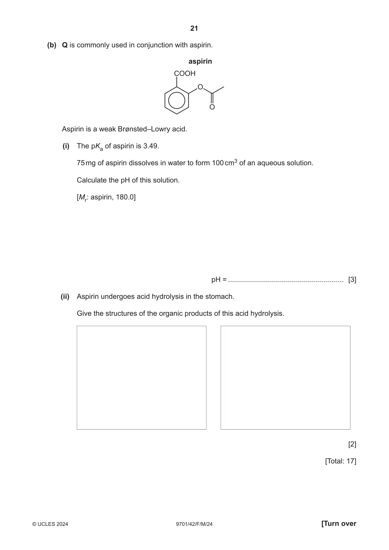 Cambridge A Level Chemistry 9701 2024 Feb/March Paper 4 · Variant 2 question paper, page 21 of 28