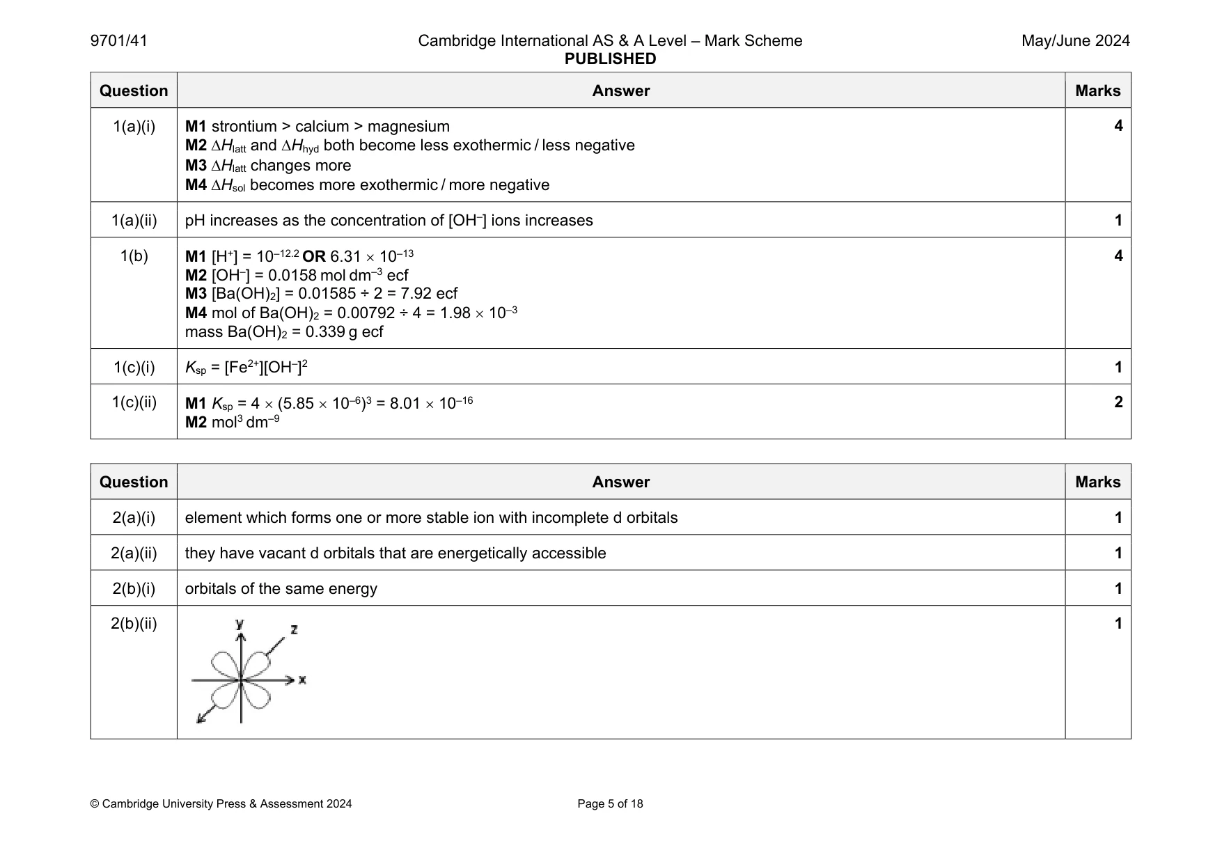 Mark scheme, page 5 of 18