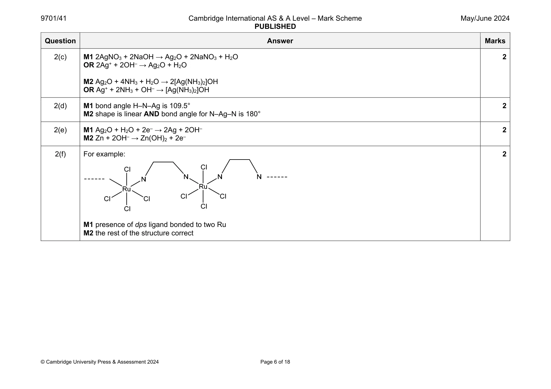 Mark scheme, page 6 of 18