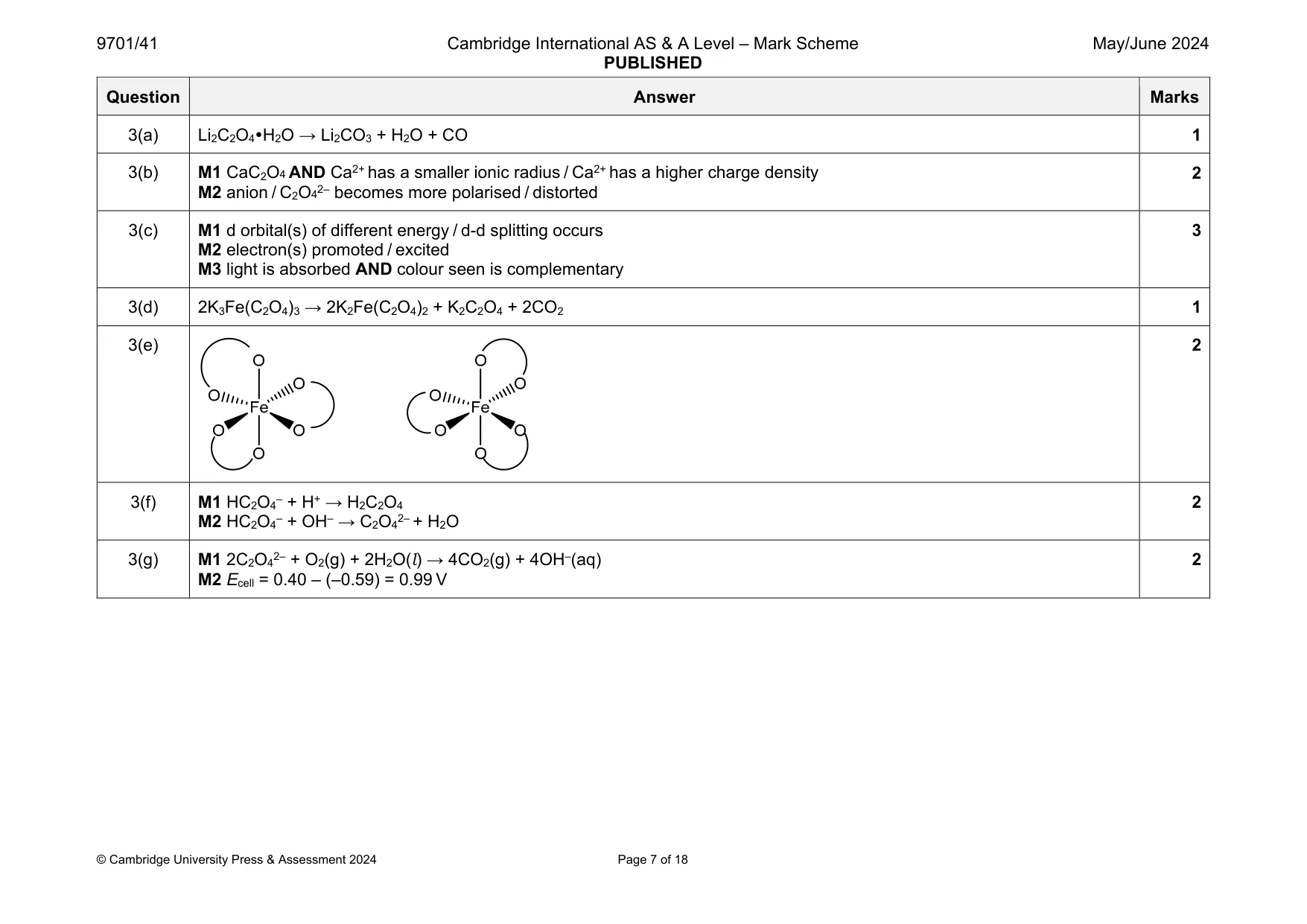 Mark scheme, page 7 of 18