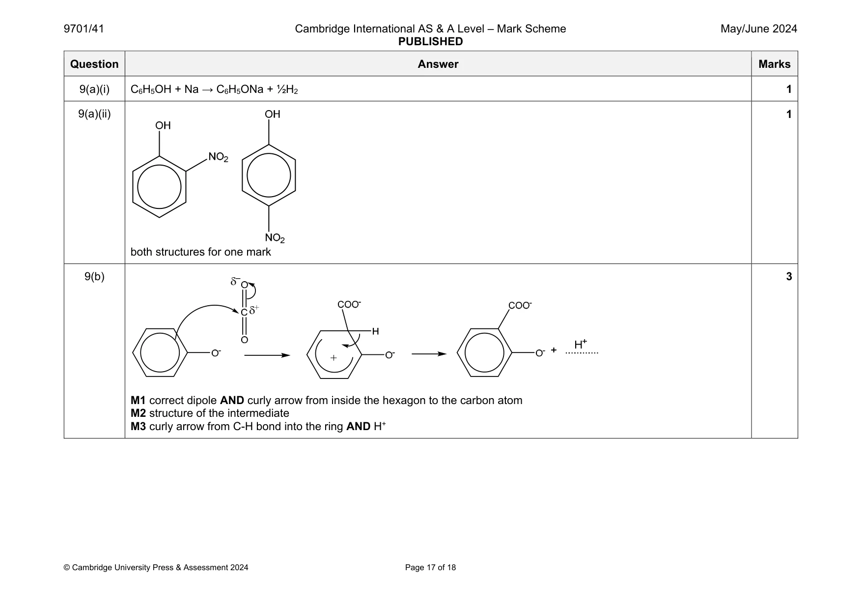 Mark scheme, page 17 of 18