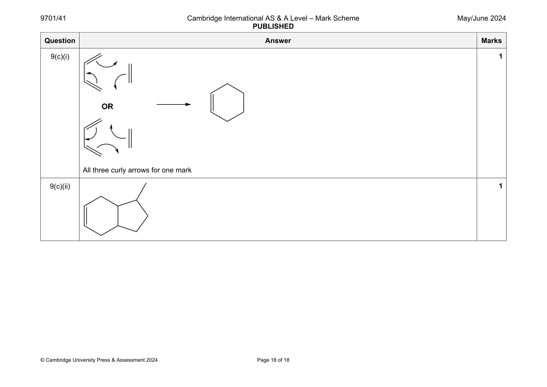 Mark scheme, page 18 of 18