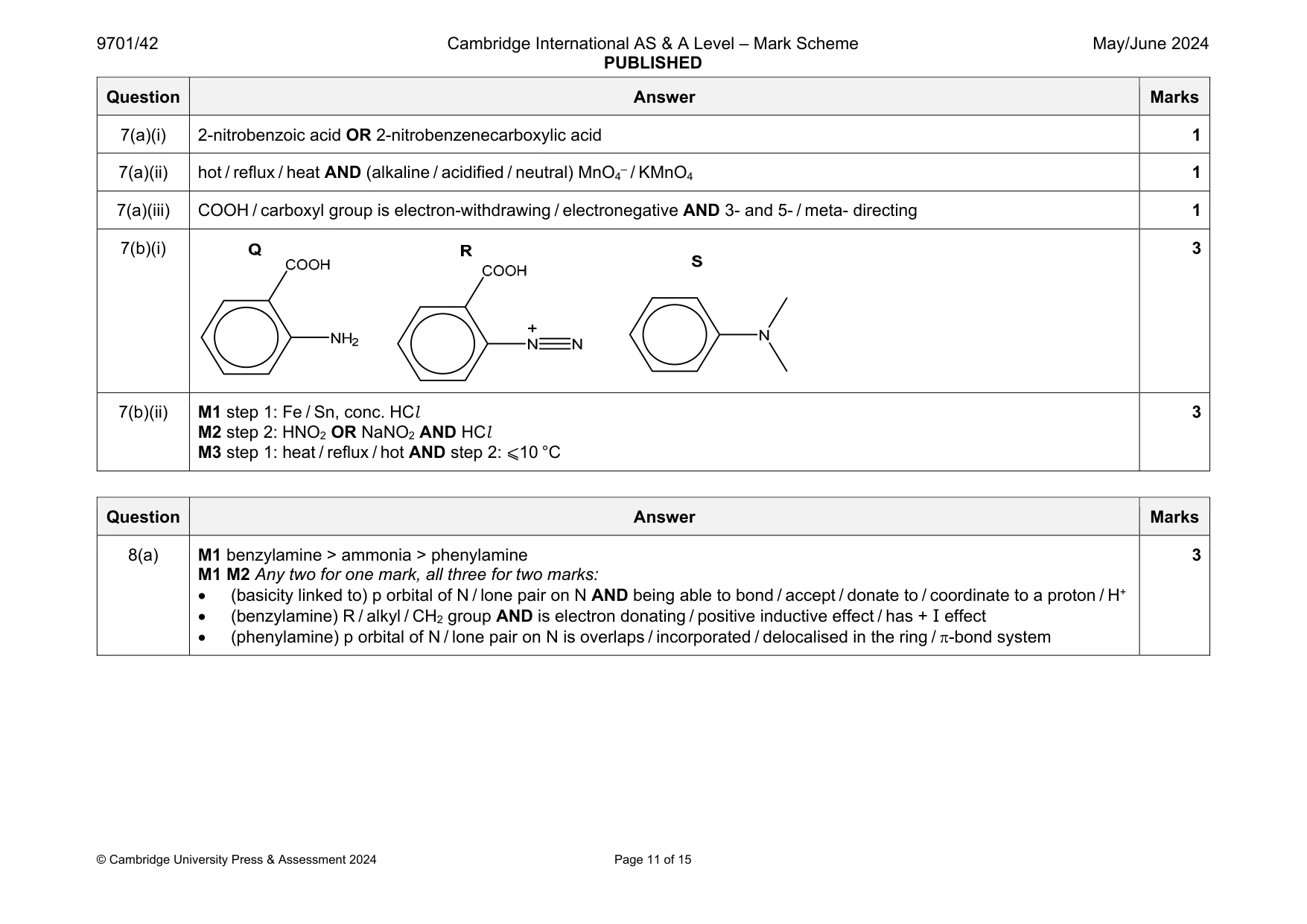 Mark scheme, page 11 of 15
