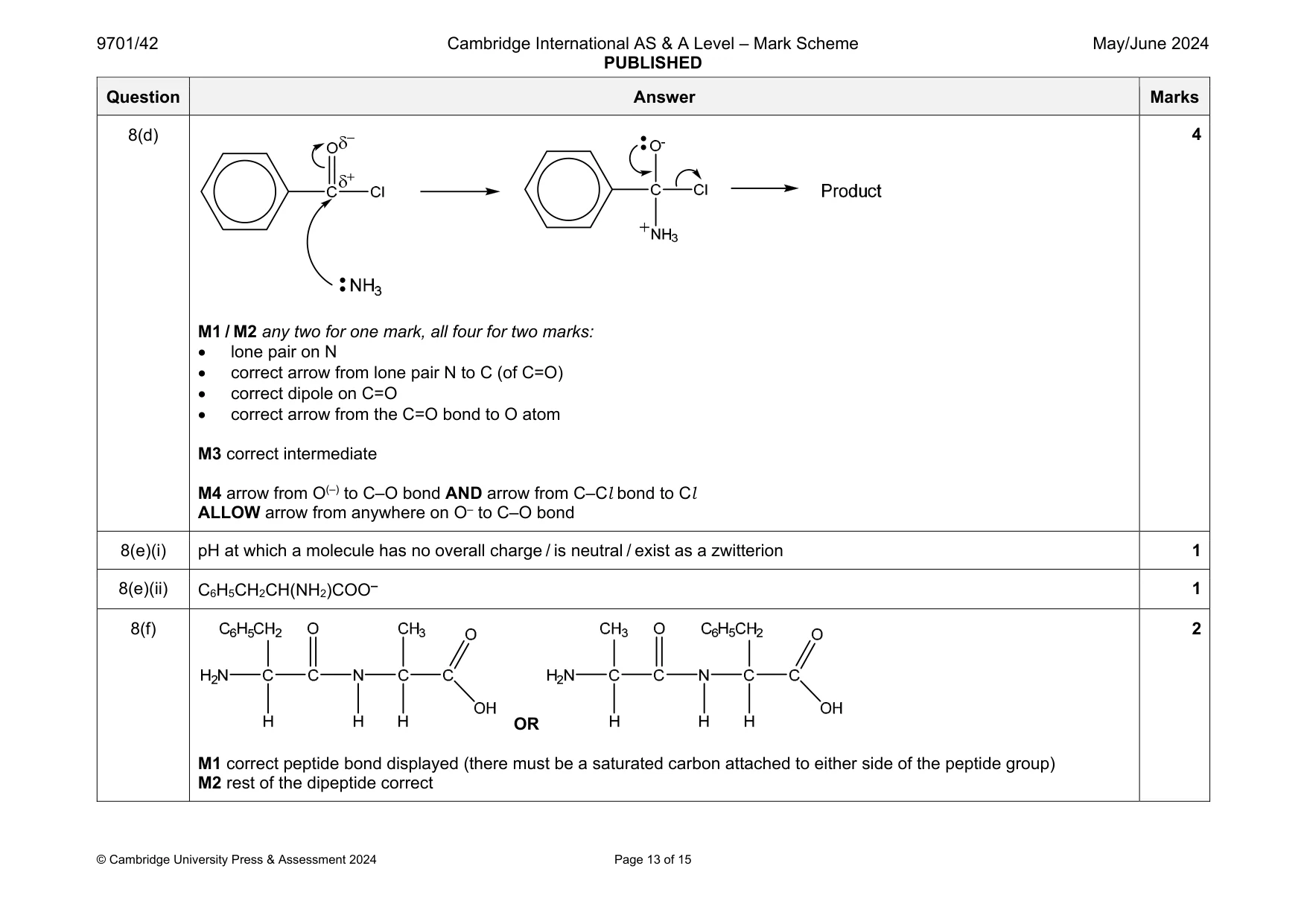 Mark scheme, page 13 of 15