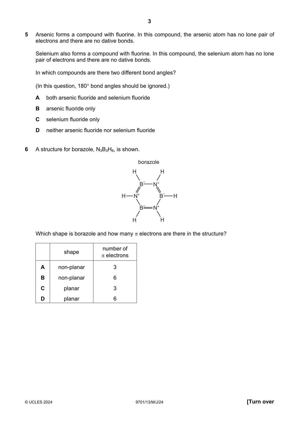 Cambridge A Level Chemistry 9701 2024 May/June Paper 1 · Variant 3 question paper, page 3 of 20