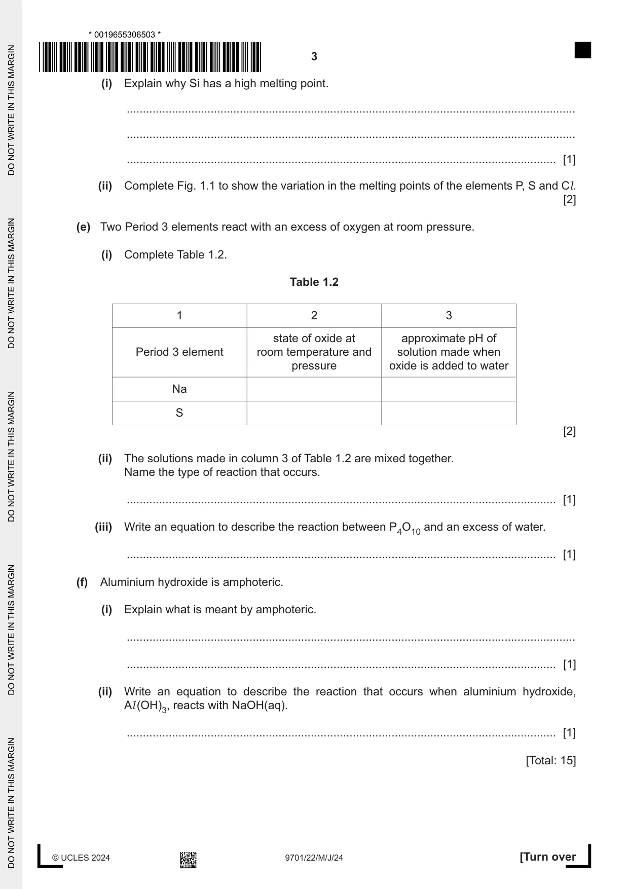 Cambridge A Level Chemistry 9701 2024 May/June Paper 2 · Variant 2 question paper, page 3 of 16