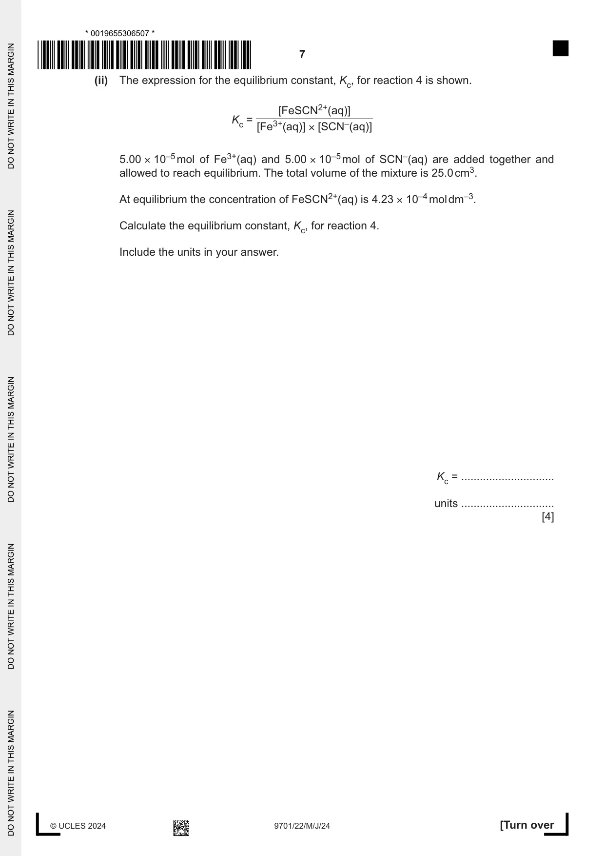 Cambridge A Level Chemistry 9701 2024 May/June Paper 2 · Variant 2 question paper, page 7 of 16
