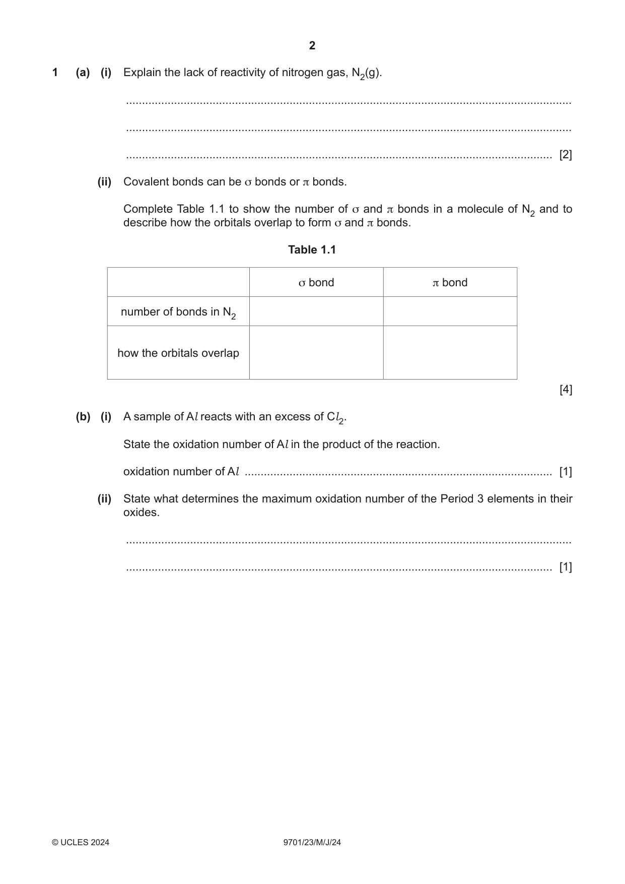Cambridge A Level Chemistry 9701 2024 May/June Paper 2 · Variant 3 question paper, page 2 of 16