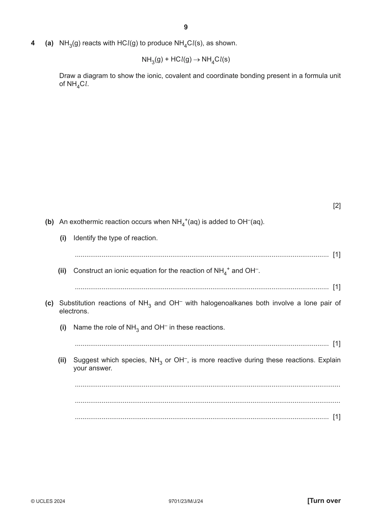 Cambridge A Level Chemistry 9701 2024 May/June Paper 2 · Variant 3 question paper, page 9 of 16