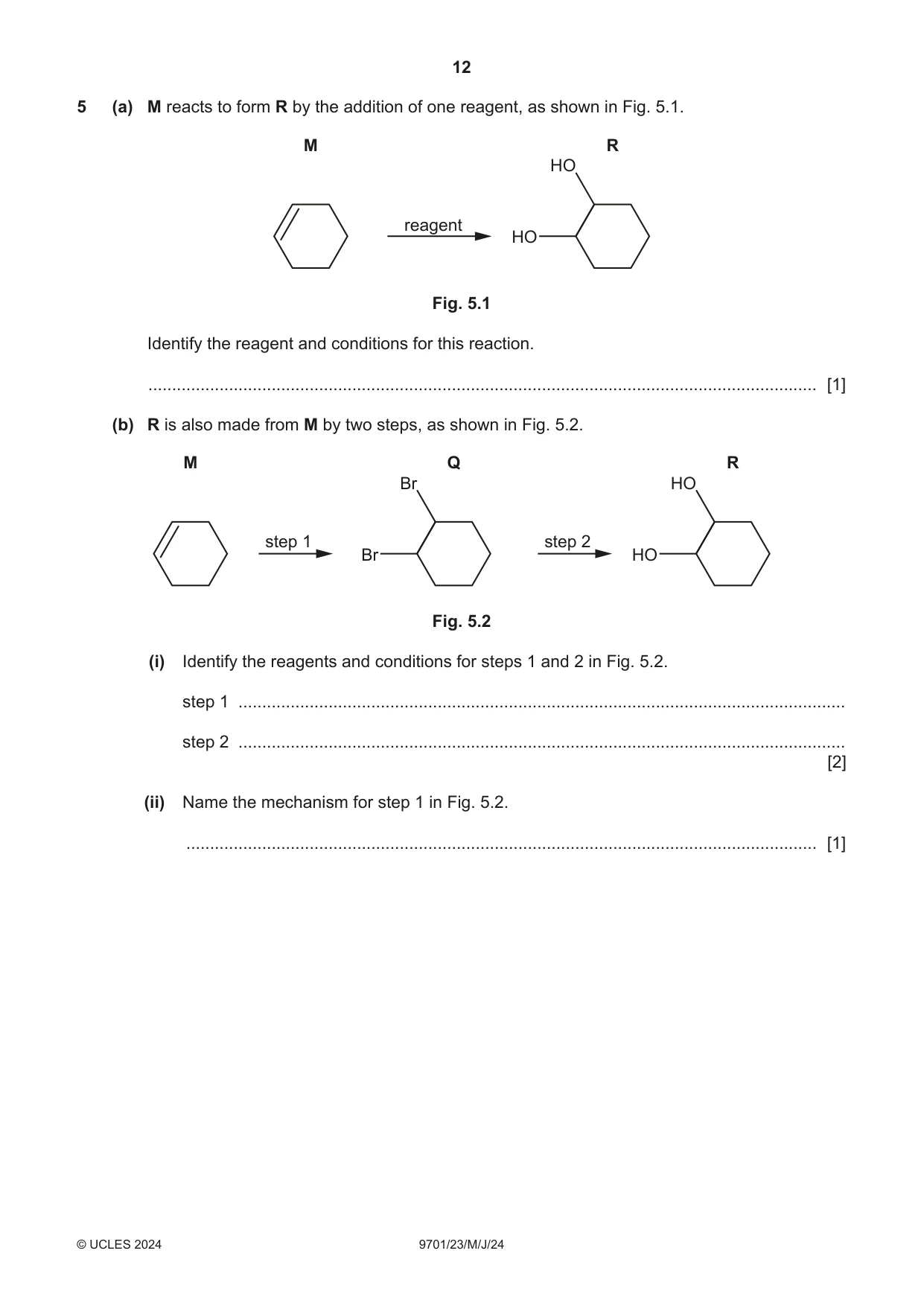 Cambridge A Level Chemistry 9701 2024 May/June Paper 2 · Variant 3 question paper, page 12 of 16
