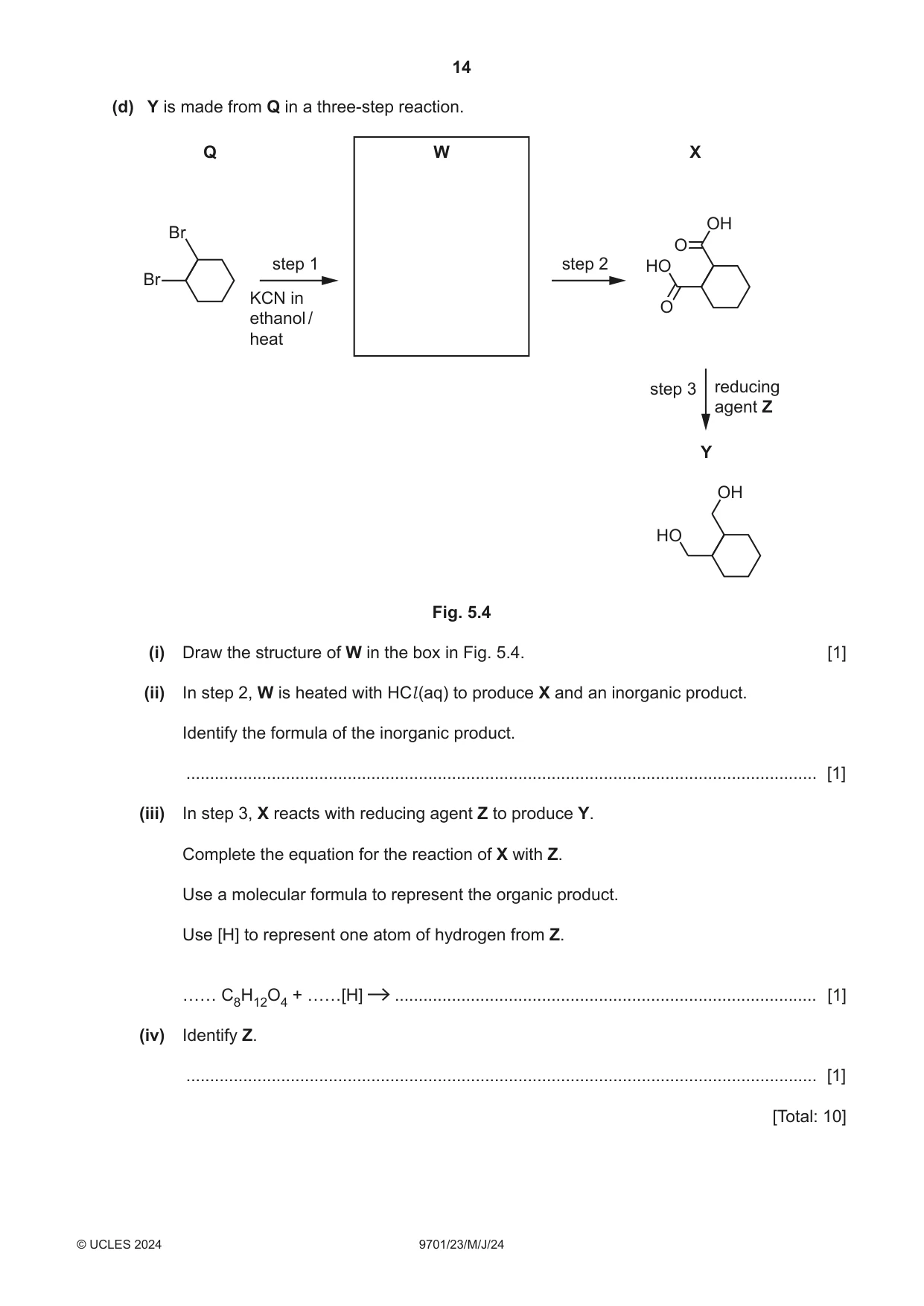 Cambridge A Level Chemistry 9701 2024 May/June Paper 2 · Variant 3 question paper, page 14 of 16