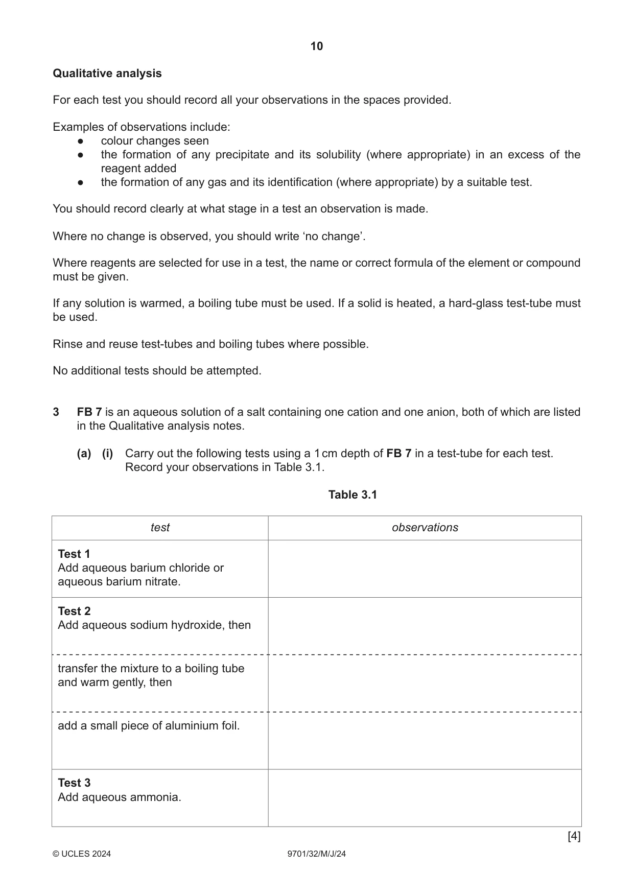 Cambridge A Level Chemistry 9701 2024 May/June Paper 3 · Variant 2 question paper, page 10 of 16