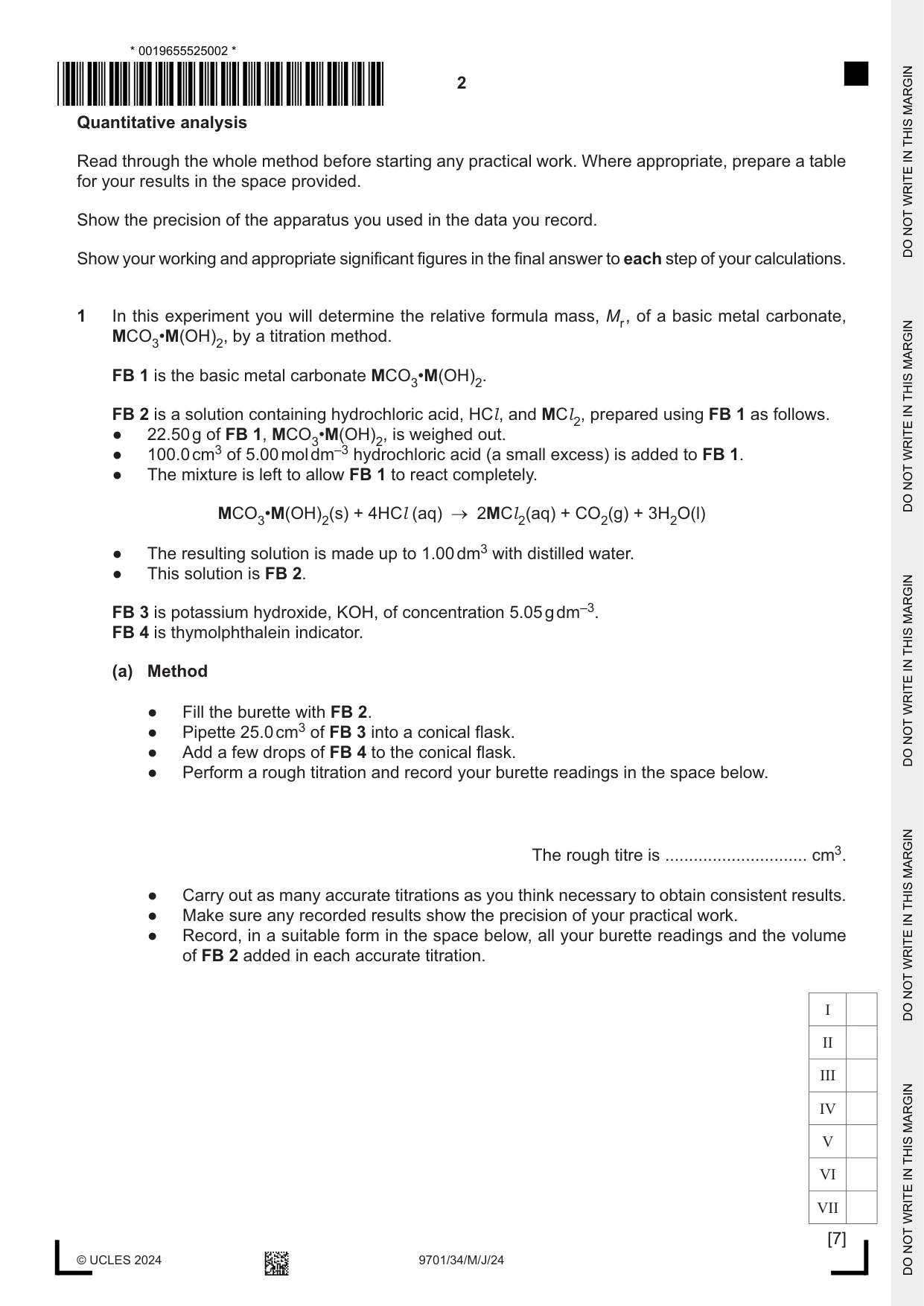 Cambridge A Level Chemistry 9701 2024 May/June Paper 3 · Variant 4 question paper, page 2 of 12