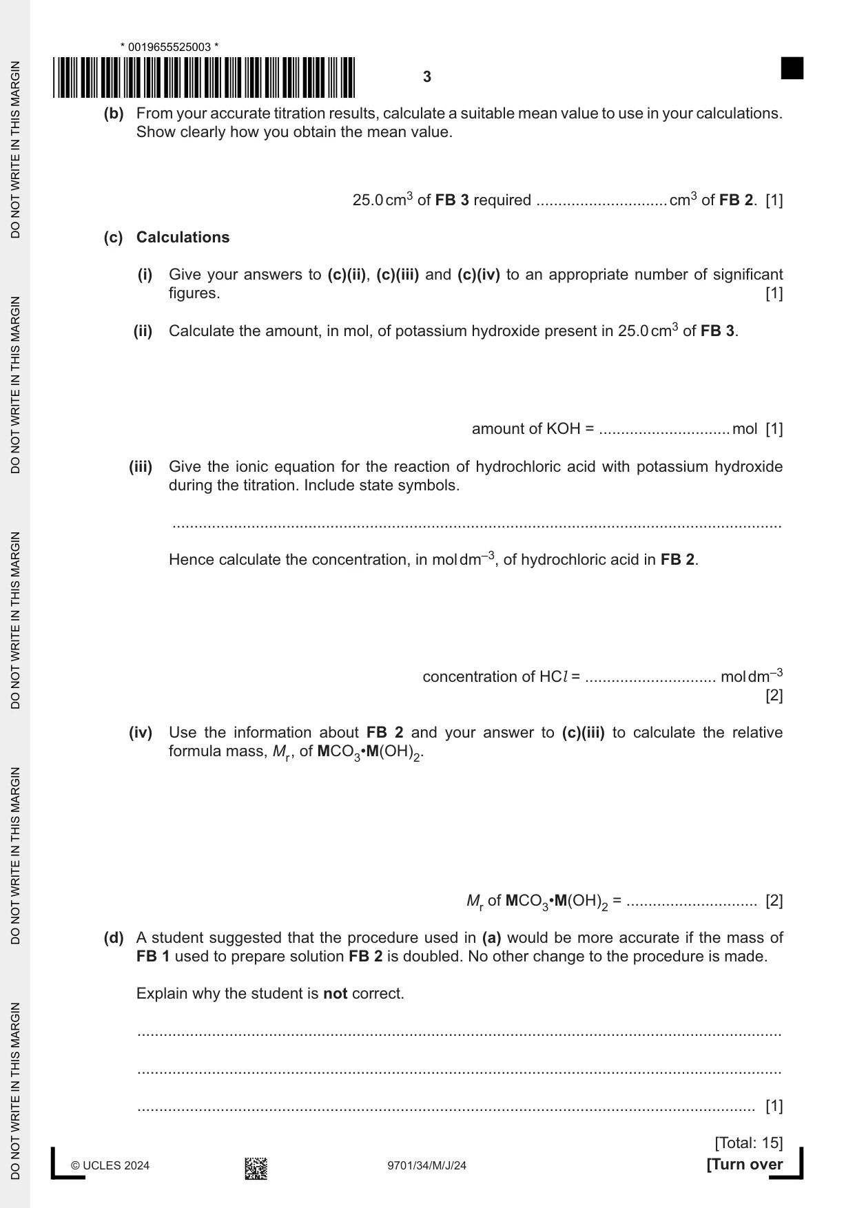 Cambridge A Level Chemistry 9701 2024 May/June Paper 3 · Variant 4 question paper, page 3 of 12