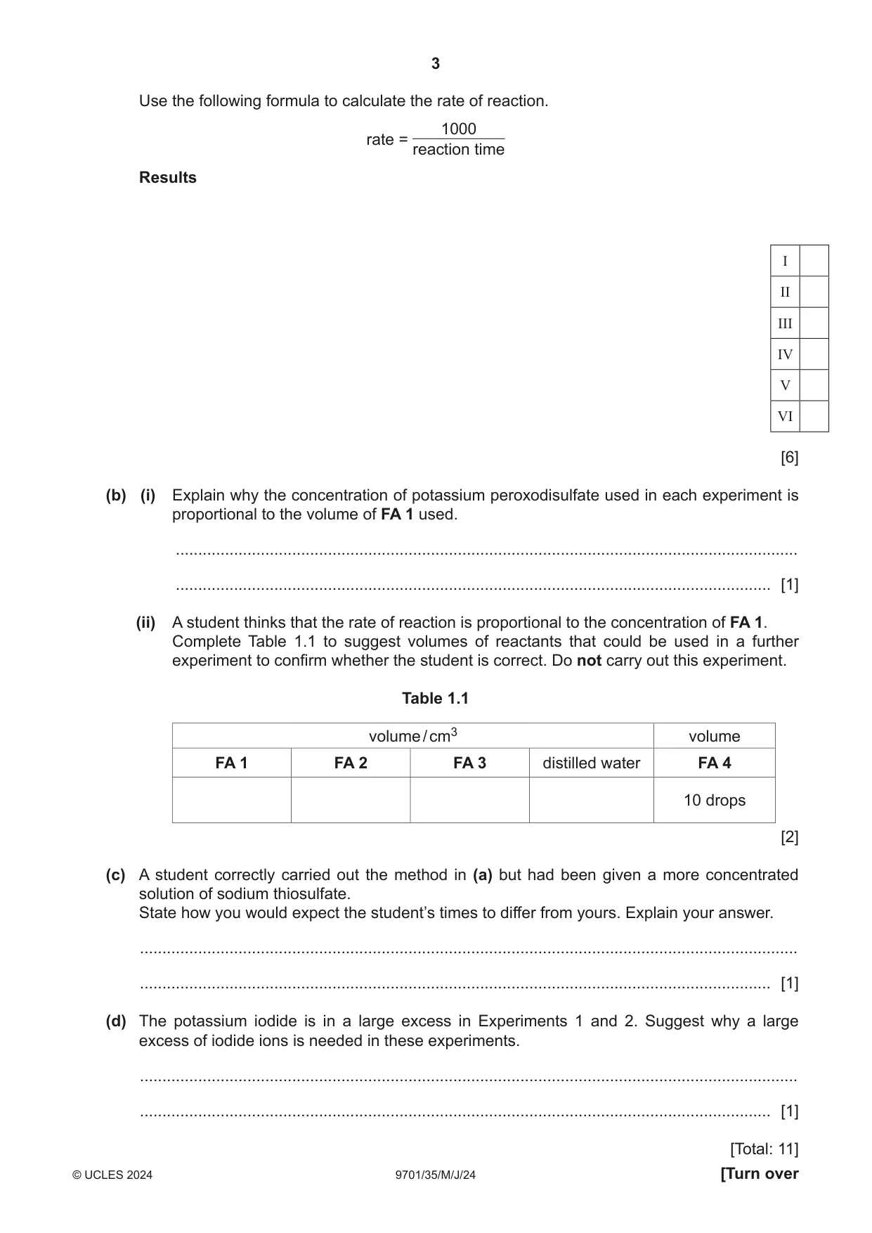 Cambridge A Level Chemistry 9701 2024 May/June Paper 3 · Variant 5 question paper, page 3 of 12