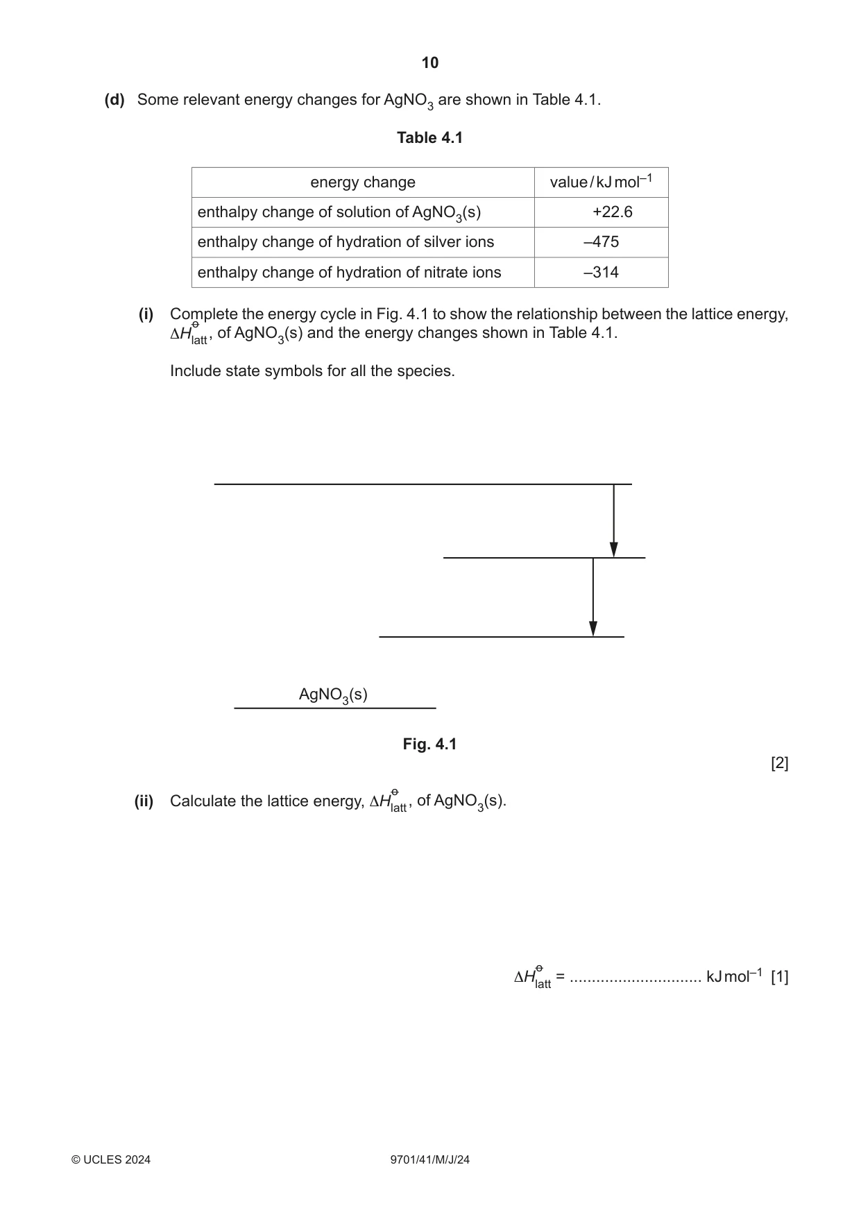 Cambridge A Level Chemistry 9701 2024 May/June Paper 4 · Variant 1 question paper, page 10 of 28