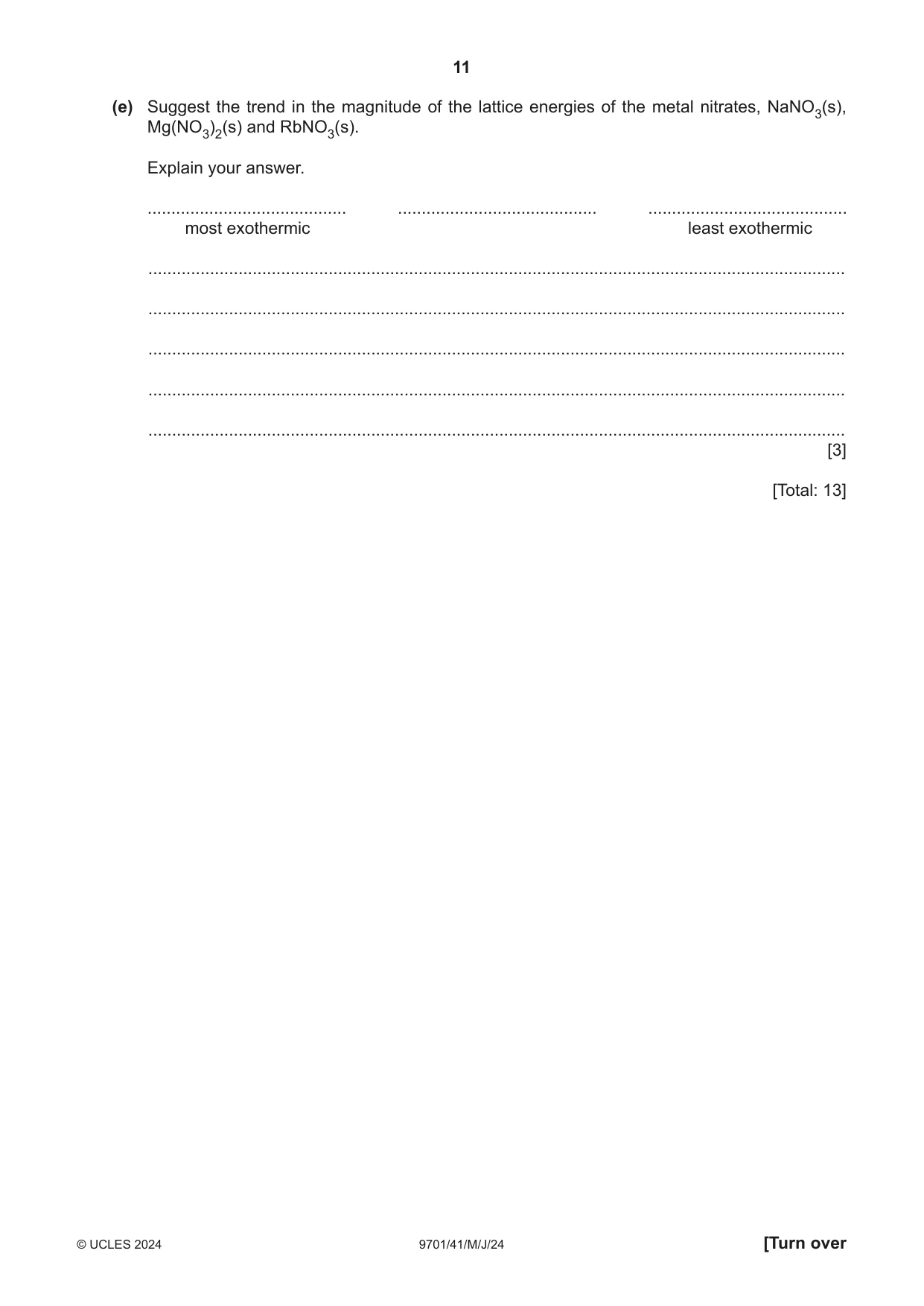 Cambridge A Level Chemistry 9701 2024 May/June Paper 4 · Variant 1 question paper, page 11 of 28