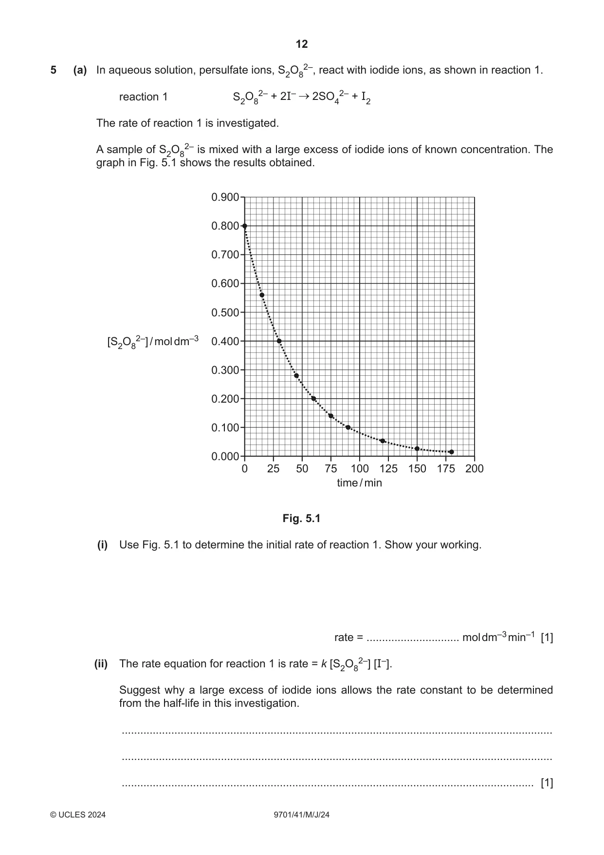 Cambridge A Level Chemistry 9701 2024 May/June Paper 4 · Variant 1 question paper, page 12 of 28