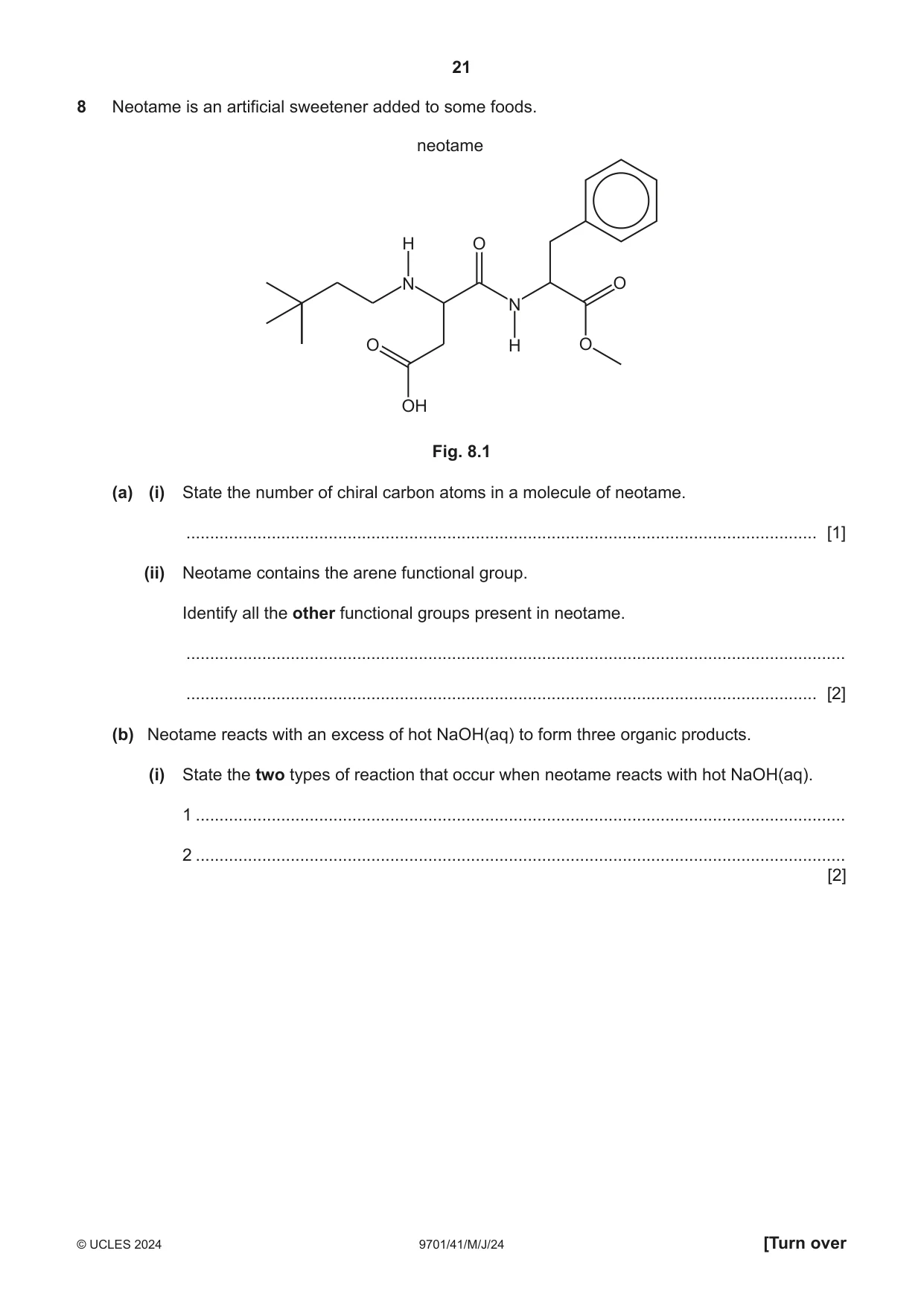Cambridge A Level Chemistry 9701 2024 May/June Paper 4 · Variant 1 question paper, page 21 of 28