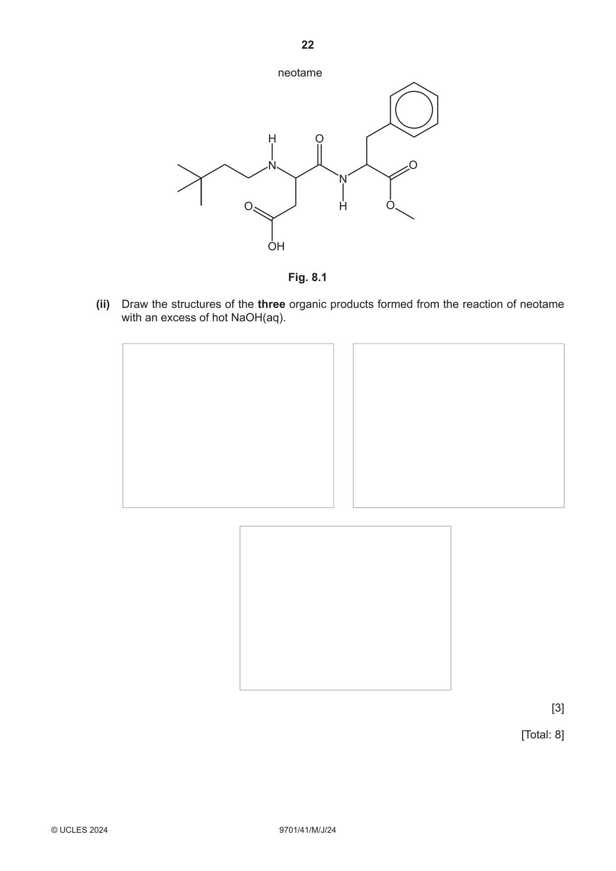 Cambridge A Level Chemistry 9701 2024 May/June Paper 4 · Variant 1 question paper, page 22 of 28