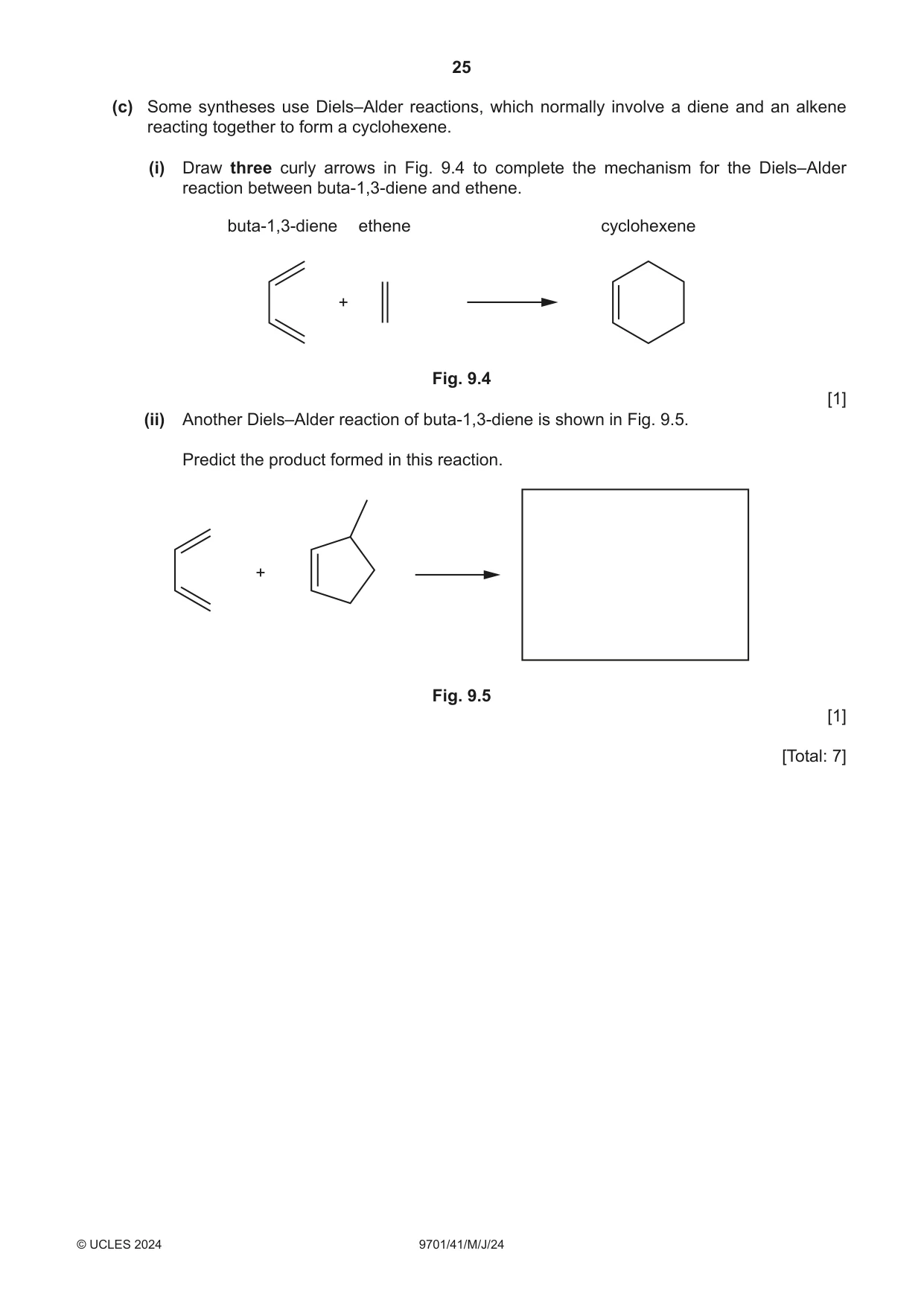 Cambridge A Level Chemistry 9701 2024 May/June Paper 4 · Variant 1 question paper, page 25 of 28