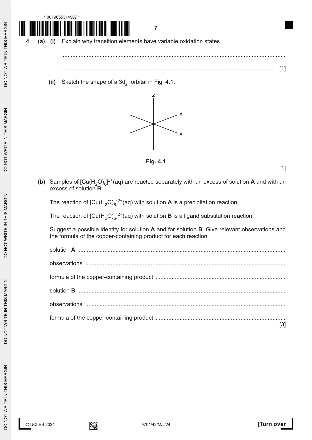 Cambridge A Level Chemistry 9701 2024 May/June Paper 4 · Variant 2 question paper, page 7 of 24