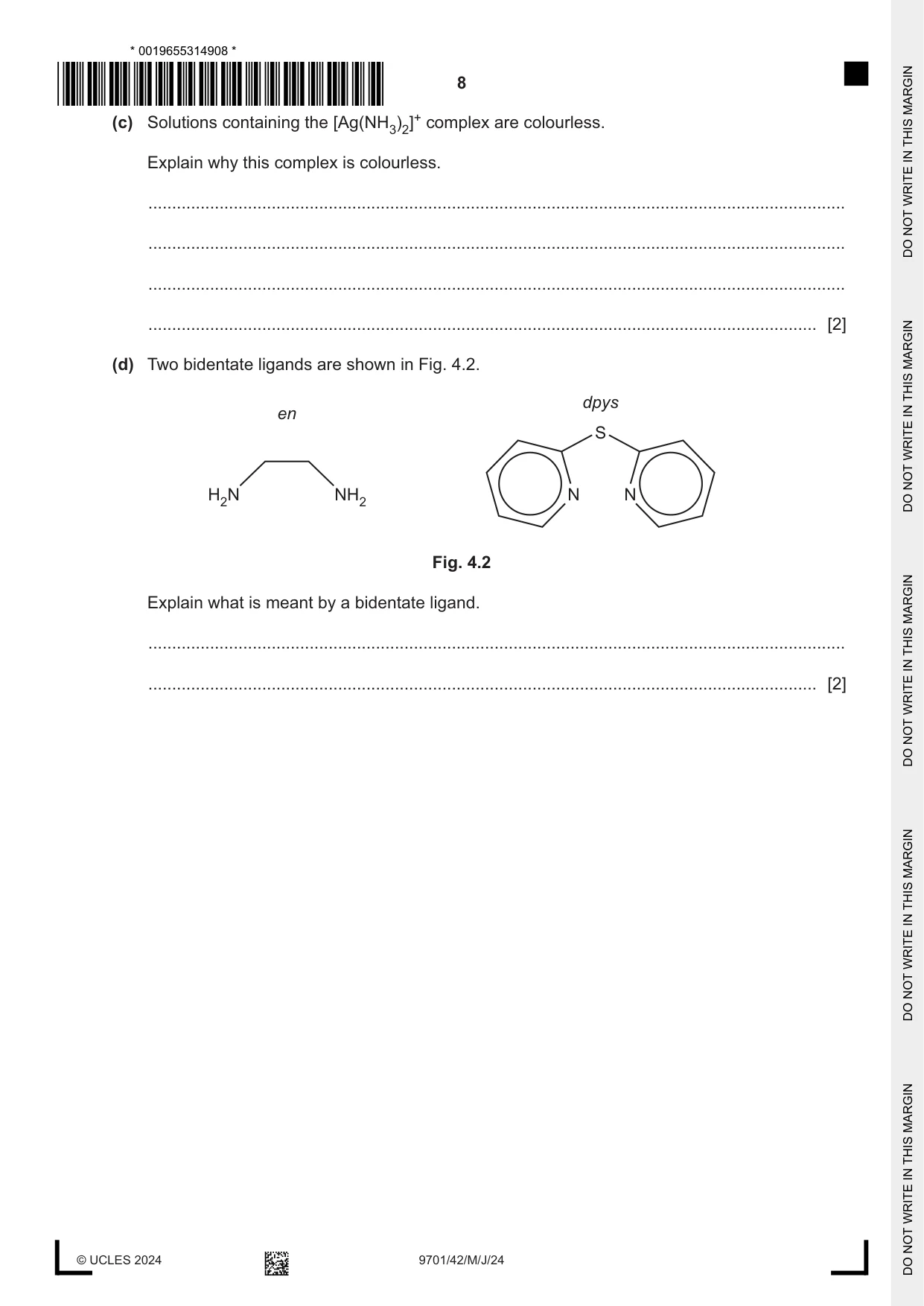 Cambridge A Level Chemistry 9701 2024 May/June Paper 4 · Variant 2 question paper, page 8 of 24