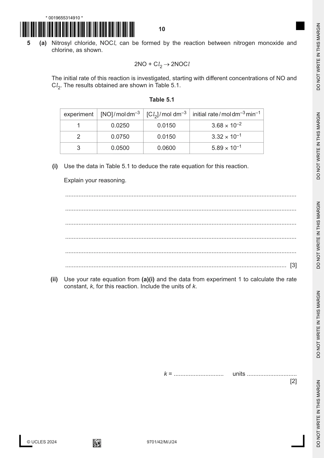 Cambridge A Level Chemistry 9701 2024 May/June Paper 4 · Variant 2 question paper, page 10 of 24