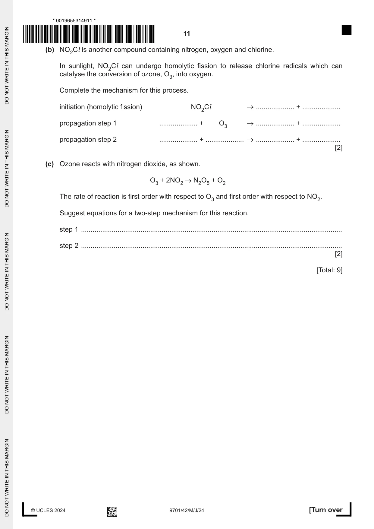 Cambridge A Level Chemistry 9701 2024 May/June Paper 4 · Variant 2 question paper, page 11 of 24