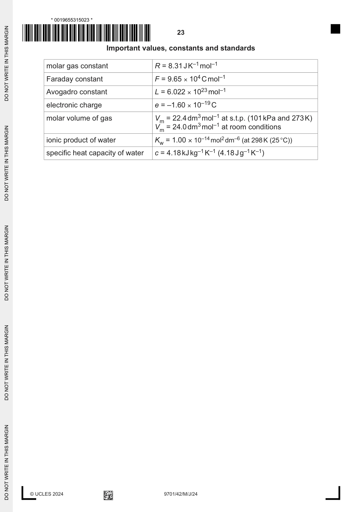 Cambridge A Level Chemistry 9701 2024 May/June Paper 4 · Variant 2 question paper, page 23 of 24
