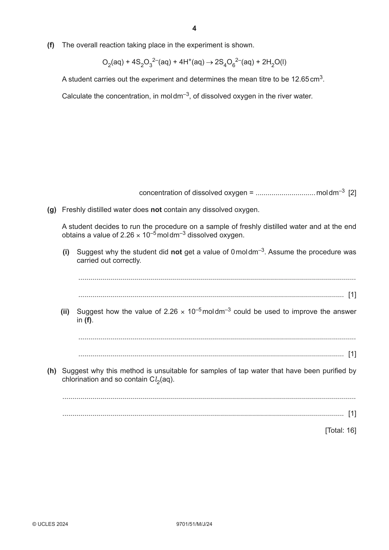 Cambridge A Level Chemistry 9701 2024 May/June Paper 5 · Variant 1 question paper, page 4 of 12
