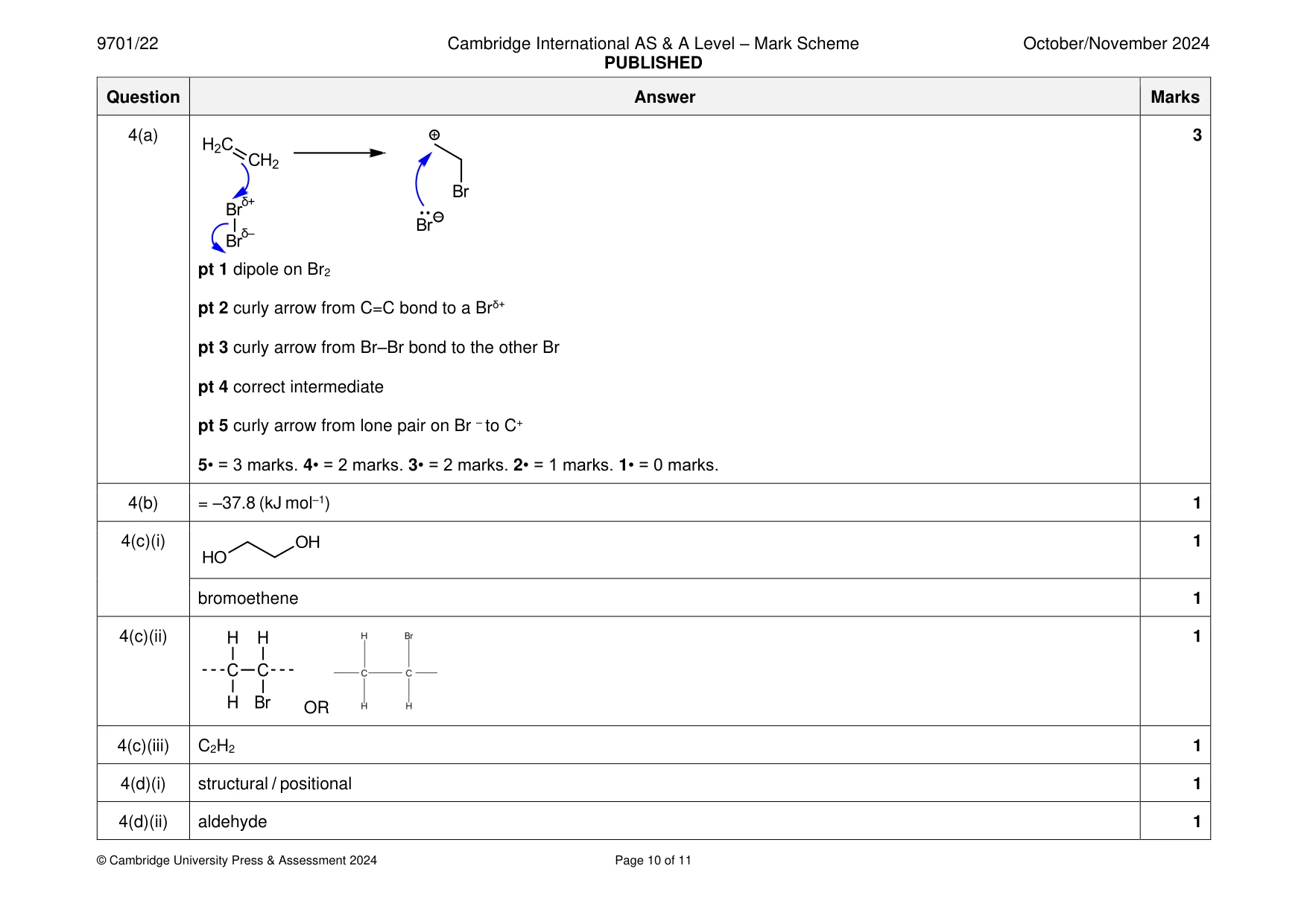 Mark scheme, page 10 of 11