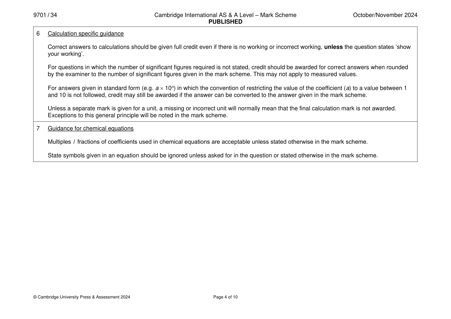 Mark scheme, page 4 of 10