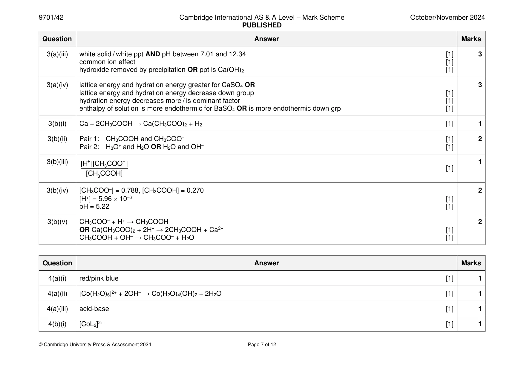 Mark scheme, page 7 of 12