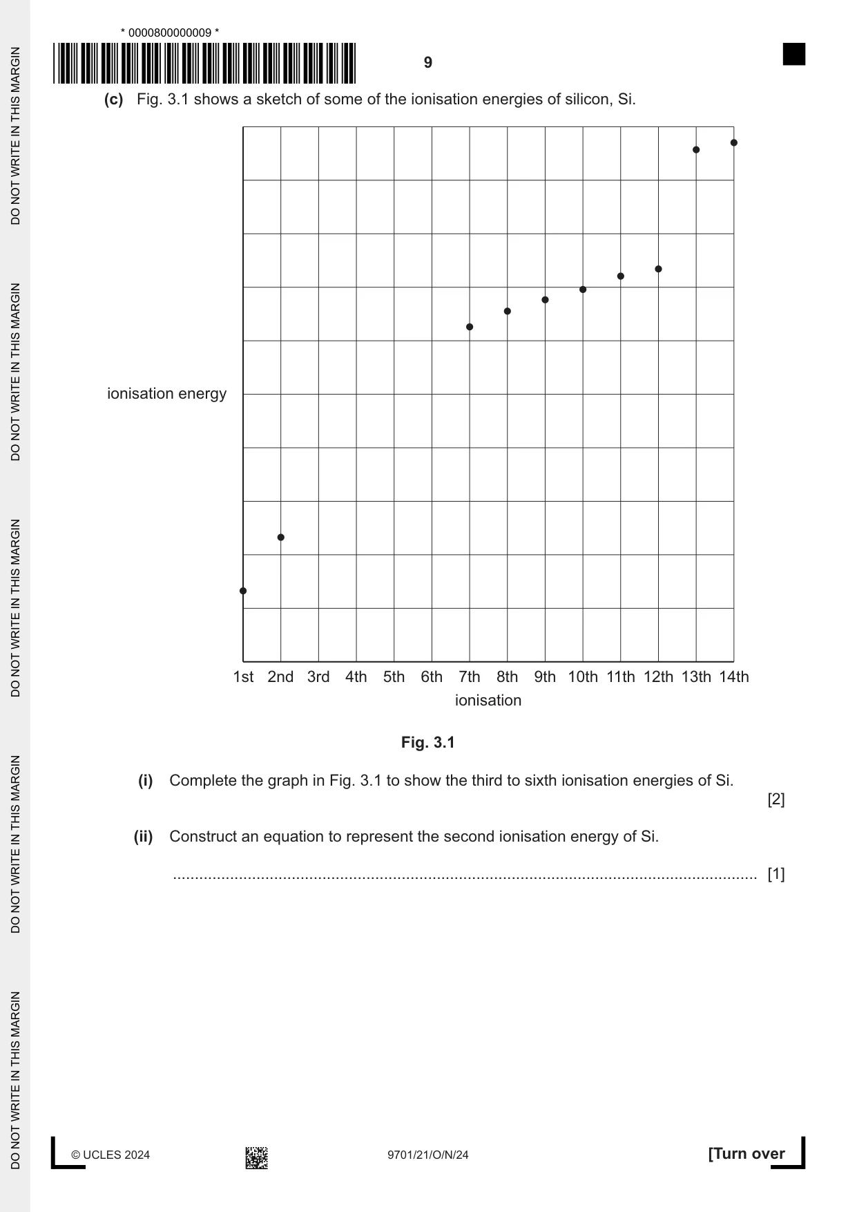 Cambridge A Level Chemistry 9701 2024 Oct/Nov Paper 2 · Variant 1 question paper, page 9 of 20