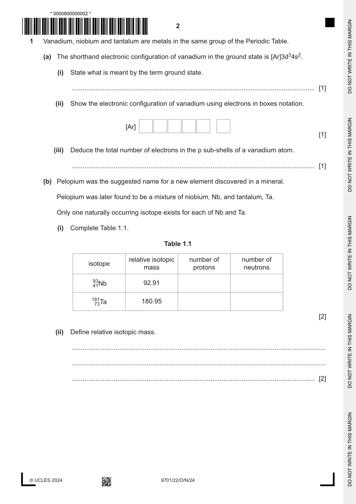 Cambridge A Level Chemistry 9701 2024 Oct/Nov Paper 2 · Variant 2 question paper, page 2 of 16