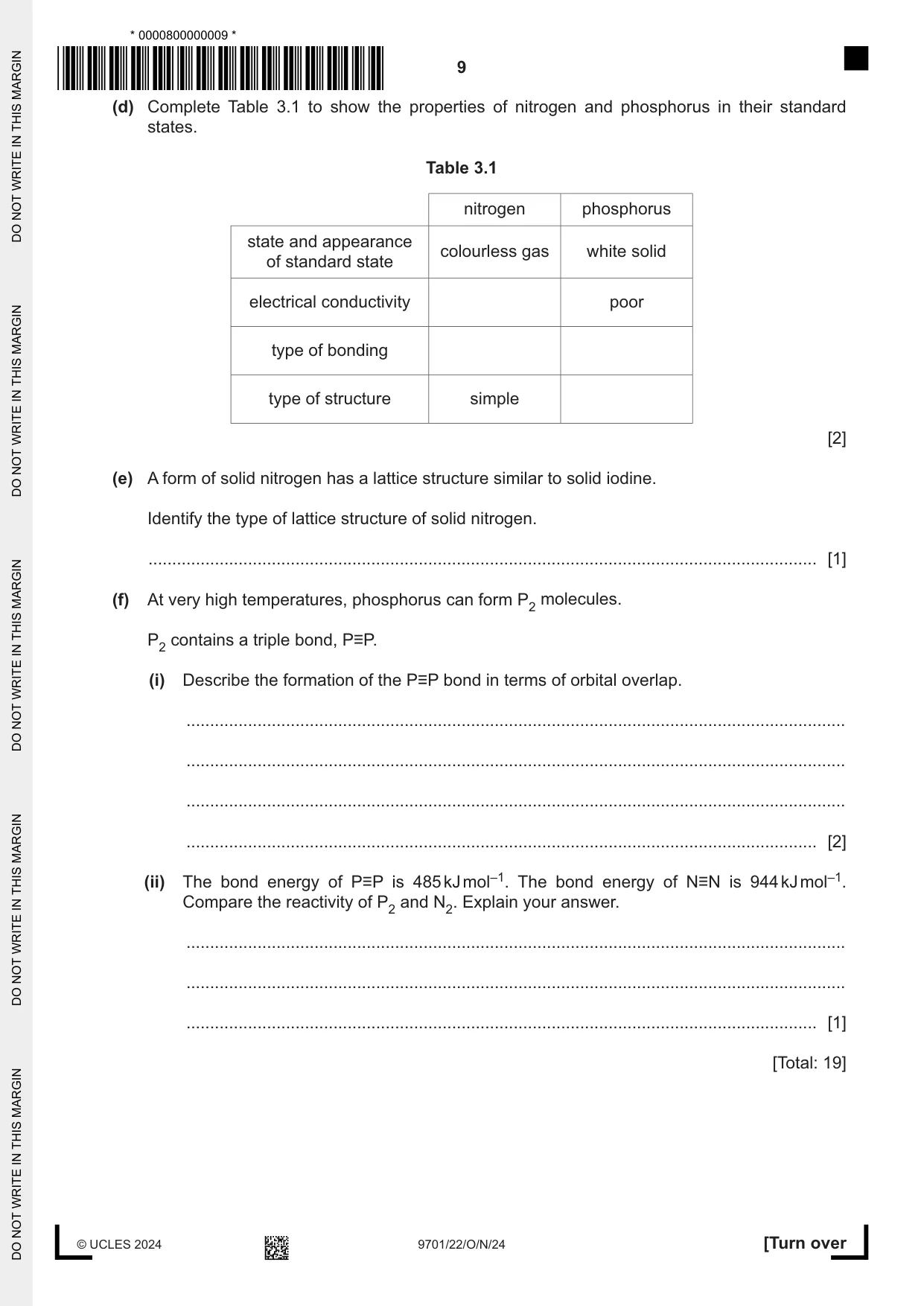 Cambridge A Level Chemistry 9701 2024 Oct/Nov Paper 2 · Variant 2 question paper, page 9 of 16