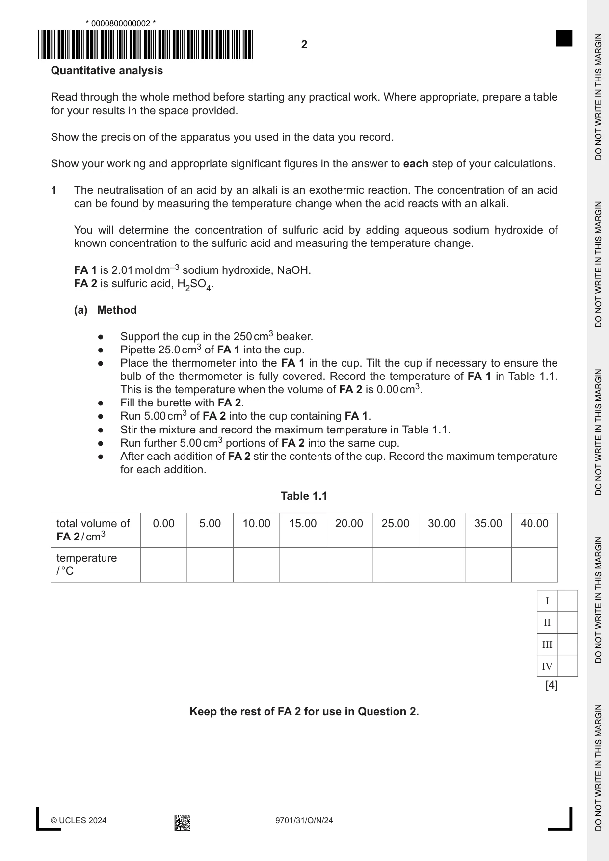 Cambridge A Level Chemistry 9701 2024 Oct/Nov Paper 3 · Variant 1 question paper, page 2 of 16